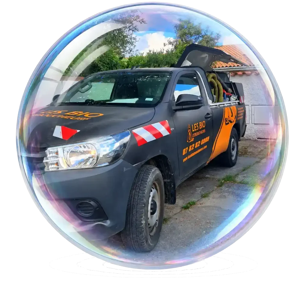 4x4 de débouchage de canalisation dans une bulle